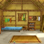 Poor Man Village Hut Interior 2D Animation Background (PSD & PNG )