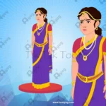 Indian Rani Queen Animated Human Character