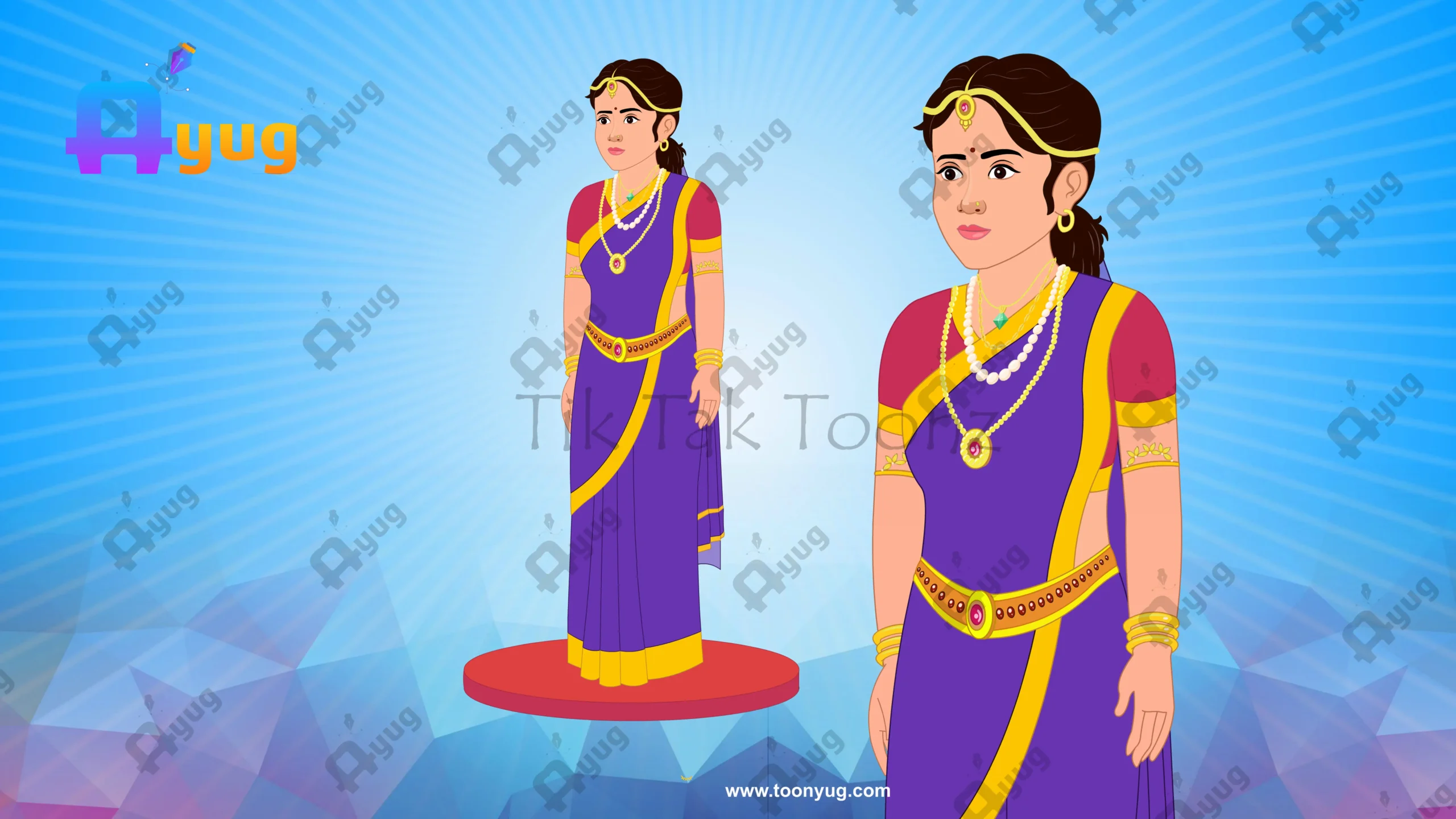 queen2 Indian Rani Queen Animated Human Character - Image 1