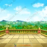 Royal Indian Palace Rooftop Terrace ( Chhat ) - 2D Animation Background (PSD & PNG)