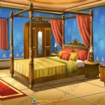 Royal King Bedroom 2D Animation Background | Palace Interior Room ( PSD & PNG )