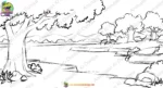 Beautiful Riverbank Forest 2D Animation Background (PSD & PNG ) - Image 2