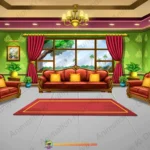 Rich Seth Ji Luxury Living Room 2D Animation Background (PSD & PNG )