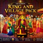 The Ultimate King and Village Pack - 30+ Royal Characters & 20 PSD Backgrounds (Raja , Rani ,Saynik ,Mantri ,Rath , Rajdarbari , Village Man Bundle set )