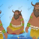 Premium Jungle Beard Danav With Horns Monster Animated Ghost Character