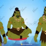 Premium Green Danav Rakshas Monster Animated Ghost Character