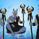 Premium Jungle Demon Danav Saadhu (Pandit) Rakshas Animated Ghost Character