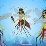 Premium Jungle Female Mosquito (Machar) Ghost Rakshas Animated Ghost Character