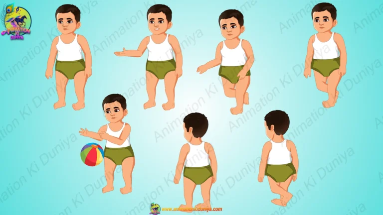 Cute Indian Village Boy 2D Character Pack for Adobe Animate | Animation Ki Duniya