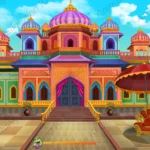 Indian Royal Palace (Rajmahal) Exterior Background for 2D Animation (PSD & PNG)