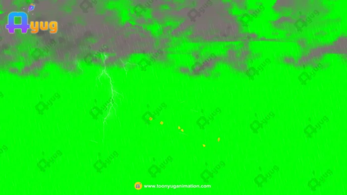 Heavy Rain, Lightning Thunder & Windy Clouds [Adobe Animate CC FLA ...