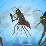 Premium Jungle Male Mosquito (Machar) Ghost Rakshas Animated Ghost Character