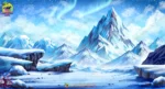 2D Snowy ( ice ) Mountain Animation Background – Magical Ice Landscape (PSD & PNG)