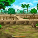 Indian Village Dry Farming Land ( Shukha Khet ) Animation Background (PSD & PNG)