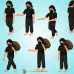 2D Animated Thief Character Pack for Adobe Animate | Chor Character Rig with Poses