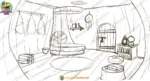 Magical ( Birds ) Tree House Interior Bedroom Animation Background (PSD & PNG) - Image 2