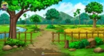 Indian Village Farming Land with River Animation Background (PSD & PNG