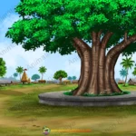 Indian Village Choupala Banyan Tree Animation Background (PSD & PNG)