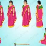 2D Indian Village Woman Rig in Pink Saree | Traditional Female Character Pack with Sitting Poses