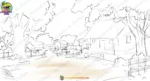 Indian Village House and Tulsi Aangan Animation Background (PSD & PNG) - Image 2