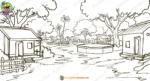 Indian Village Background Vector Asset for 2D Animation – Beautiful Rural Landscape (PSD & PNG) - Image 2