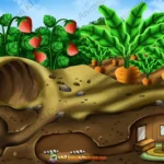 Magical Underground Ant House 2D Animation Background (PSD & PNG)