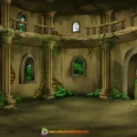 2D Vector Cartoon Old Khandar & Haunted Fort Background for Hindi Moral Stories (PSD/PNG)