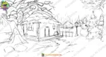 Indian Village Winter Snow Night Background for 2D Animation (PSD/PNG) - Image 2