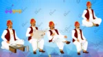 Premium 18+ Indian Village Seth Jamindar Poses Set Animated Human Character - Image 3