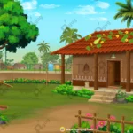 Premium Indian Village Poor House View PSD High Quality Background