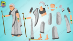 Indian Old Woman Character | cartoon dadi amma 2d animation - Image 3
