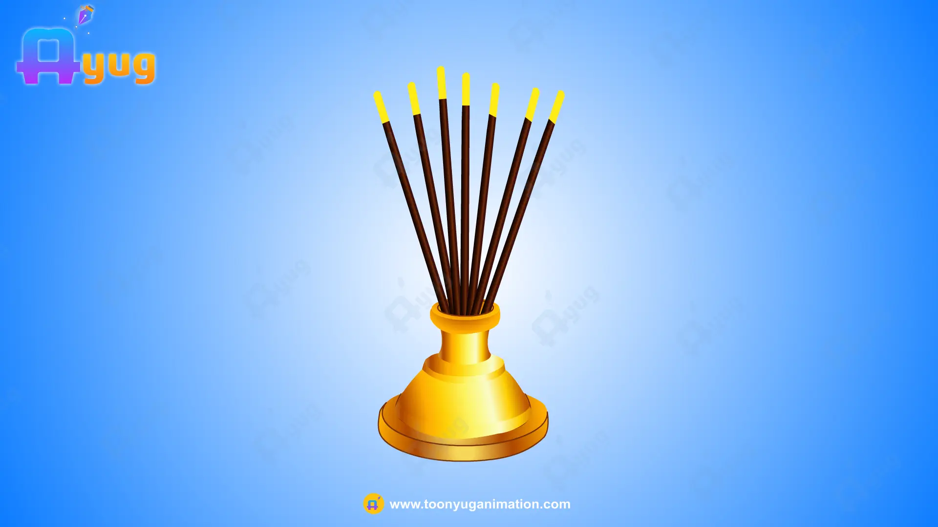 Agarbati Thumbnail Indian Golden Agarbatti Stand - Image 1