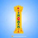 Golden Floral Temple Pillar