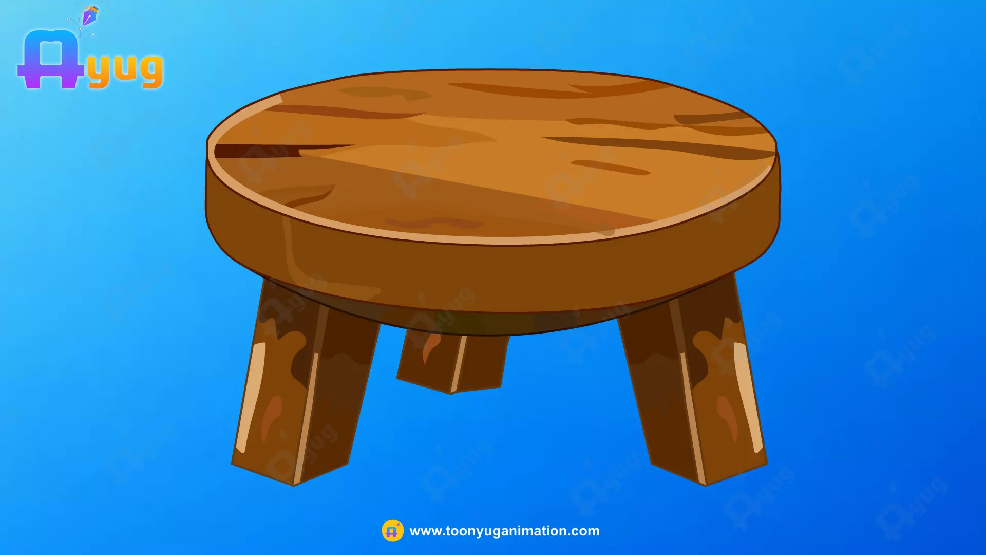 Lakdi Ka Stool Thumbnail Indian Wooden Stool - Image 1