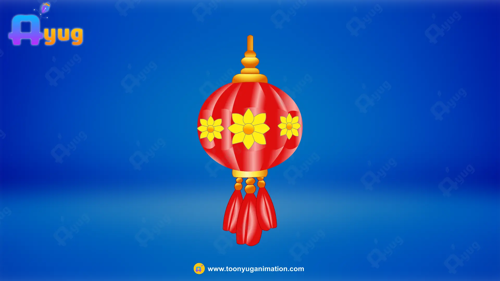 baloon 2 Thumbnail Red Floral Hanging Lantern - Image 1