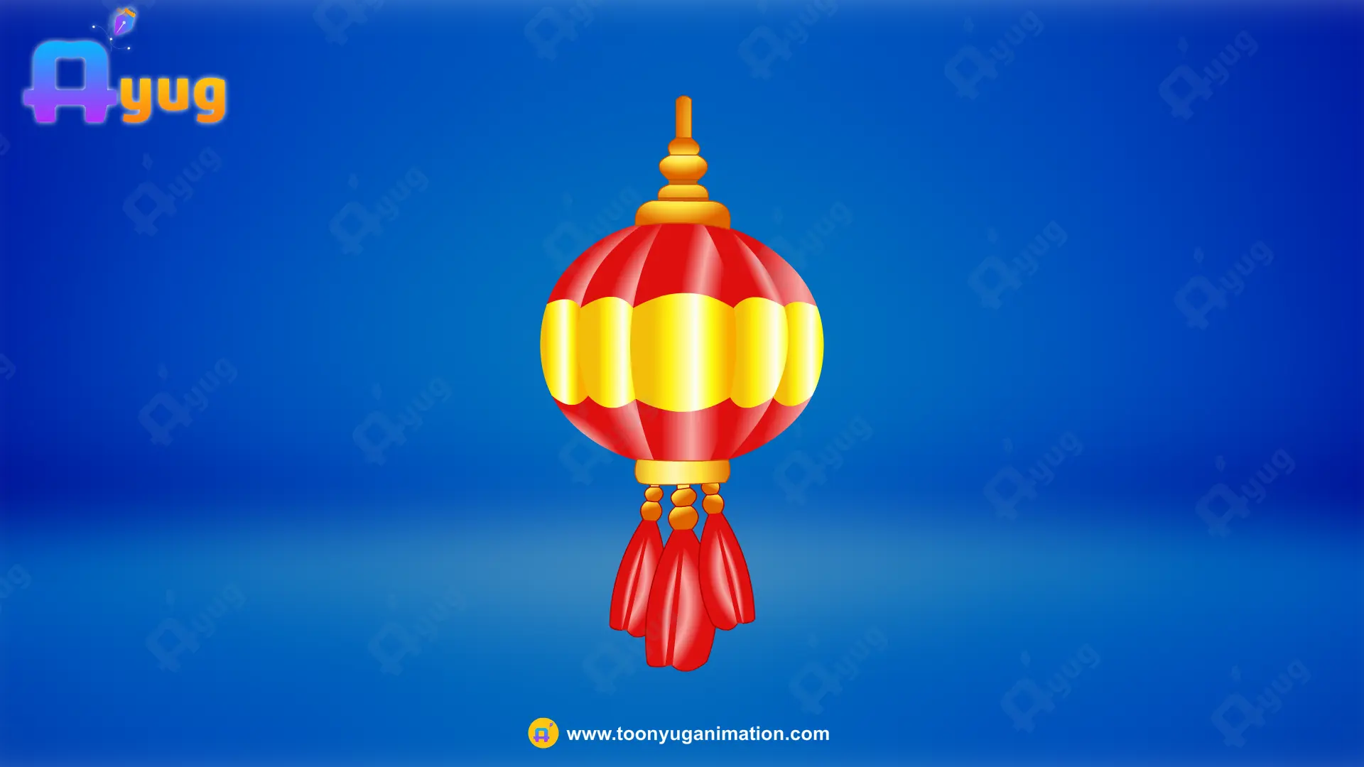 baloon Thumbnail Red & Golden Hanging Lantern - Image 1