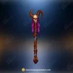 Demonic Horned Skull Staff