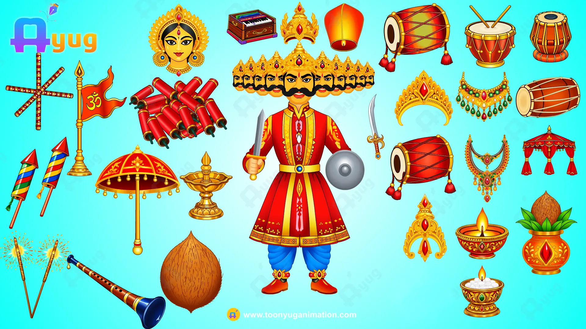 navratri-Thumnail Indian Dussehra Props Bundle - Image 1