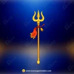 Golden Trishul with Damru